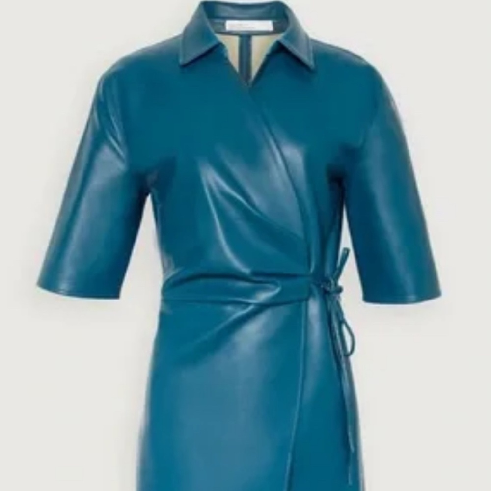 Faux leather wrap dress - Picture 2 of 7